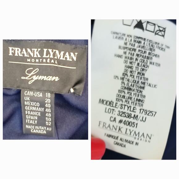 Frank Lyman Montreal SZ 18 Midnight Dress Style 219203 Midnight Blue - Picture 4 of 9